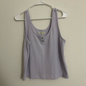Madewell Lavender Buttoned Tank Top